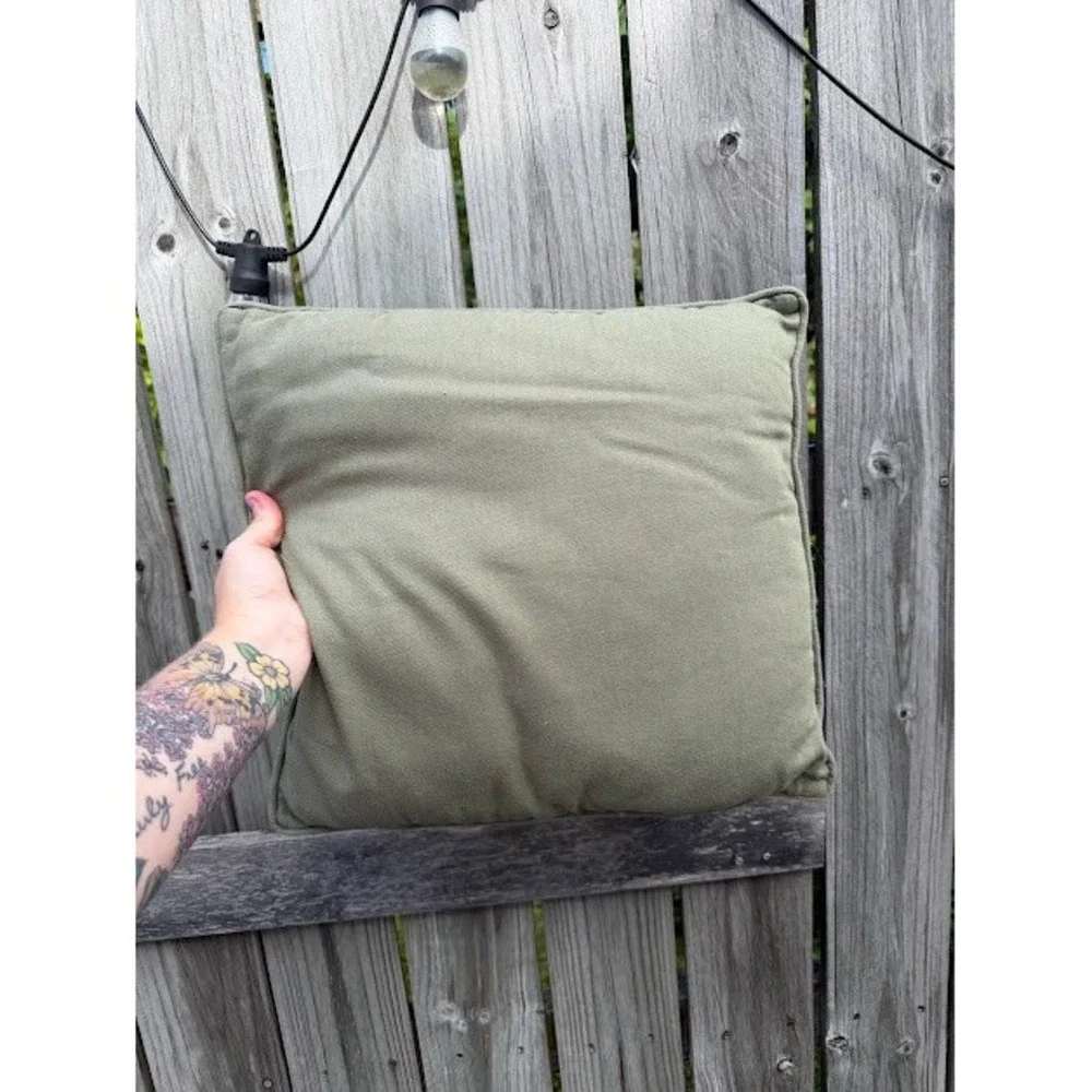 Minimalist Unbranded Throw Pillow Unisex OS Olive Green Square Canvas Piped Edge